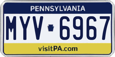 PA license plate MYV6967