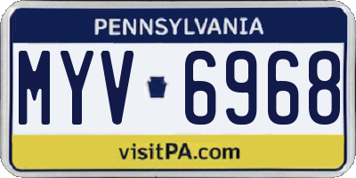 PA license plate MYV6968