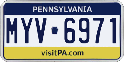PA license plate MYV6971