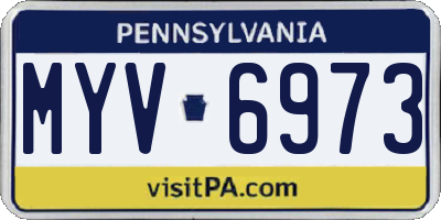 PA license plate MYV6973
