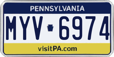 PA license plate MYV6974