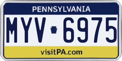 PA license plate MYV6975