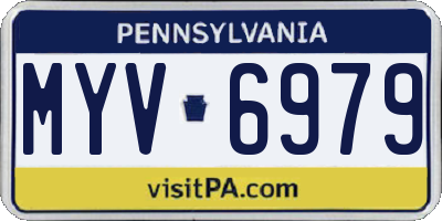 PA license plate MYV6979
