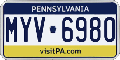 PA license plate MYV6980