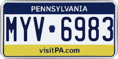 PA license plate MYV6983