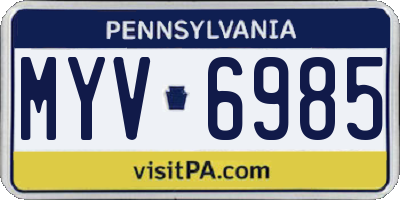 PA license plate MYV6985