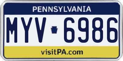PA license plate MYV6986