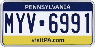 PA license plate MYV6991