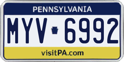PA license plate MYV6992
