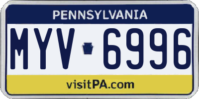 PA license plate MYV6996