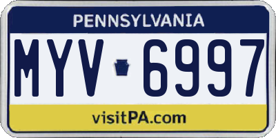 PA license plate MYV6997