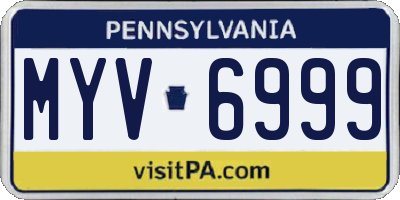 PA license plate MYV6999