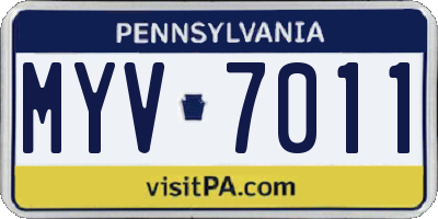 PA license plate MYV7011
