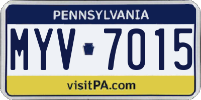PA license plate MYV7015
