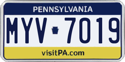 PA license plate MYV7019