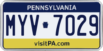 PA license plate MYV7029