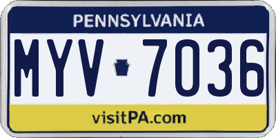 PA license plate MYV7036