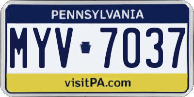PA license plate MYV7037