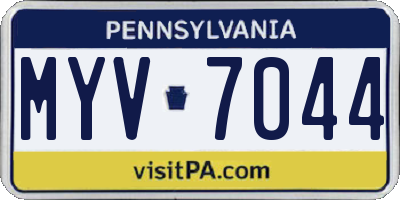 PA license plate MYV7044