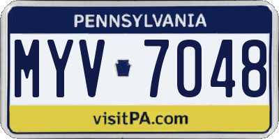 PA license plate MYV7048