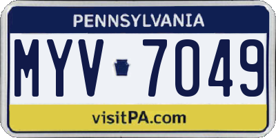 PA license plate MYV7049