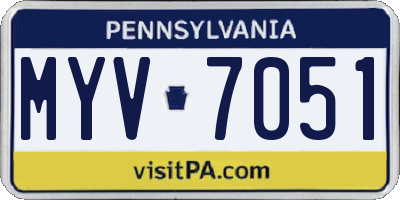 PA license plate MYV7051