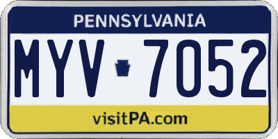 PA license plate MYV7052