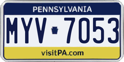 PA license plate MYV7053