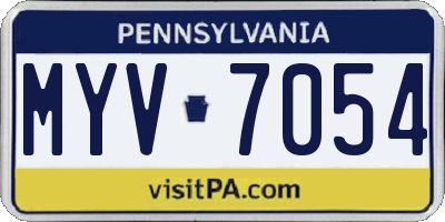 PA license plate MYV7054