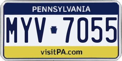PA license plate MYV7055