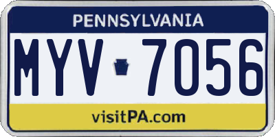 PA license plate MYV7056