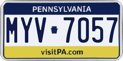 PA license plate MYV7057