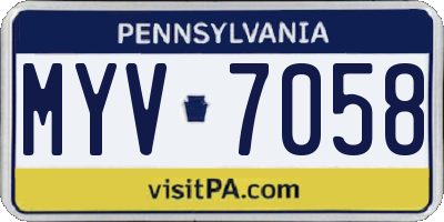 PA license plate MYV7058