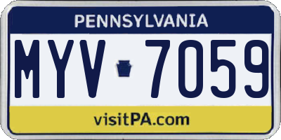 PA license plate MYV7059