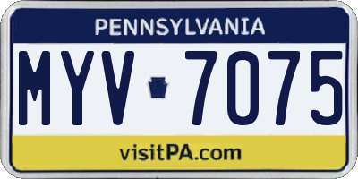PA license plate MYV7075