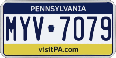PA license plate MYV7079
