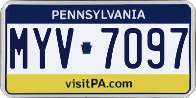 PA license plate MYV7097