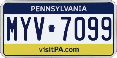 PA license plate MYV7099