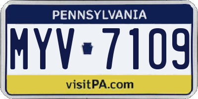 PA license plate MYV7109