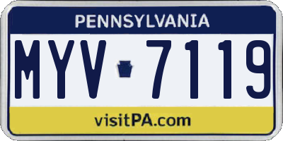PA license plate MYV7119