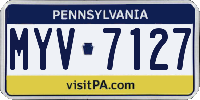 PA license plate MYV7127