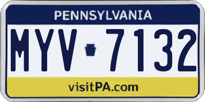 PA license plate MYV7132