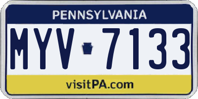 PA license plate MYV7133