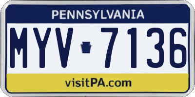 PA license plate MYV7136