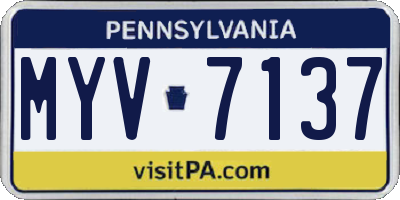PA license plate MYV7137