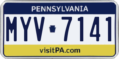 PA license plate MYV7141