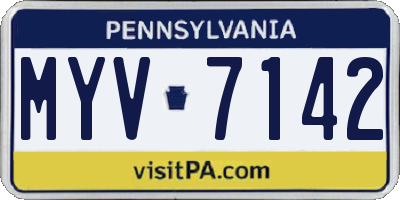 PA license plate MYV7142