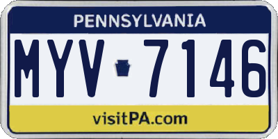 PA license plate MYV7146