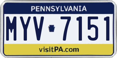 PA license plate MYV7151