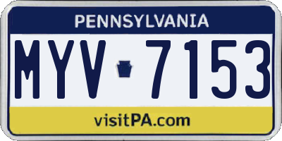 PA license plate MYV7153